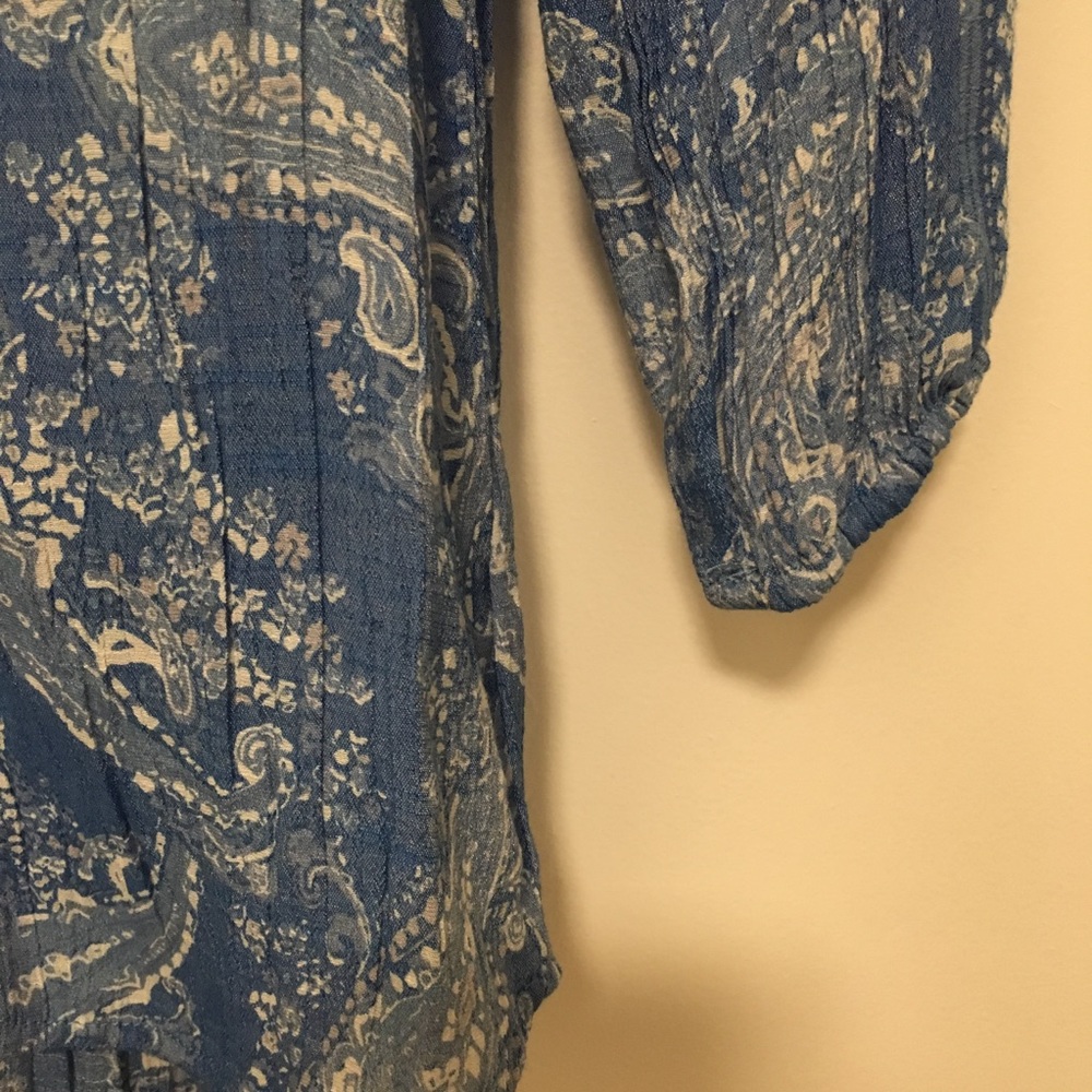 Top Paisly BoHo Poets Blouse - Picture 4 of 6